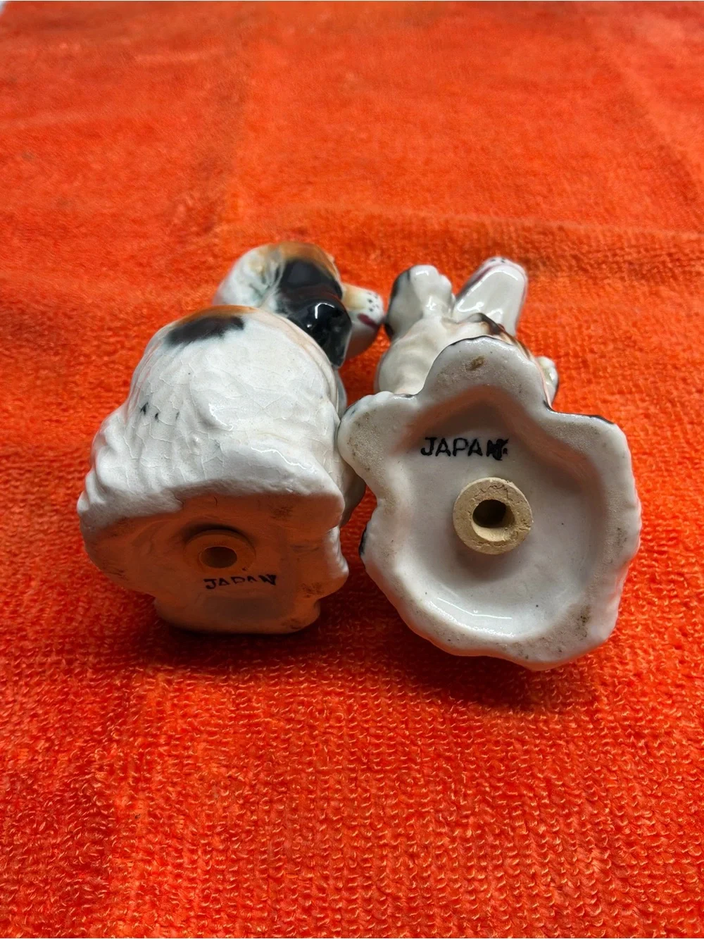 Ceramic Dog Salt and Pepper Shakers - White and Black